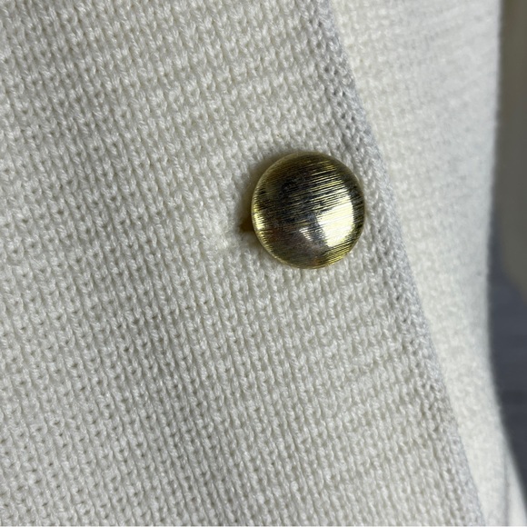Vintage Collections Women's 38 Medium White Collared Cardigan Sweater Pockets - Picture 5 of 8